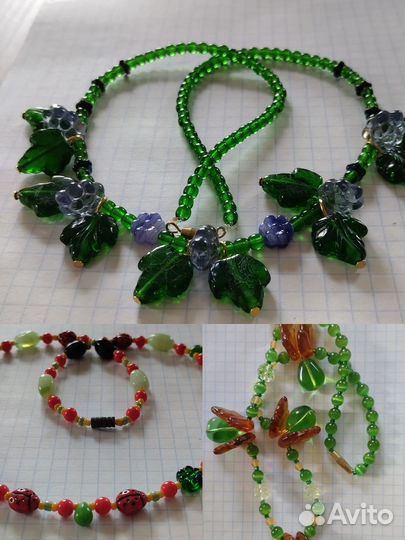 Винтажные бусы чешское стекло