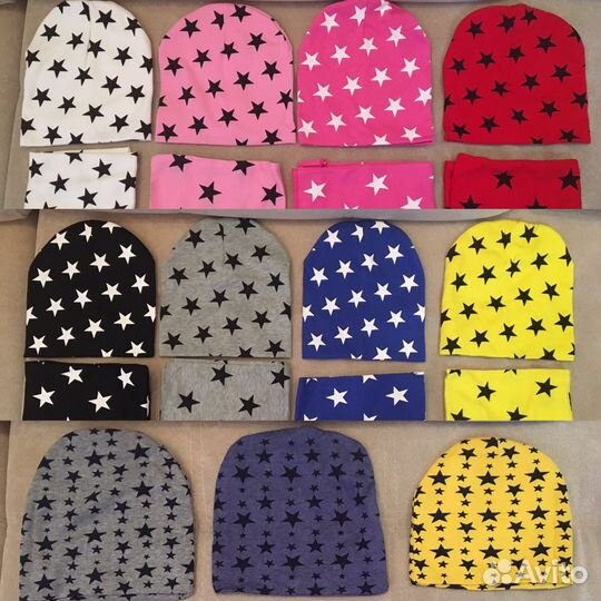 Шапка+снуд хб для мальчиков и девочек