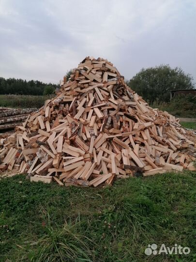 Дрова колотые смесь береза, осина. песок, земля