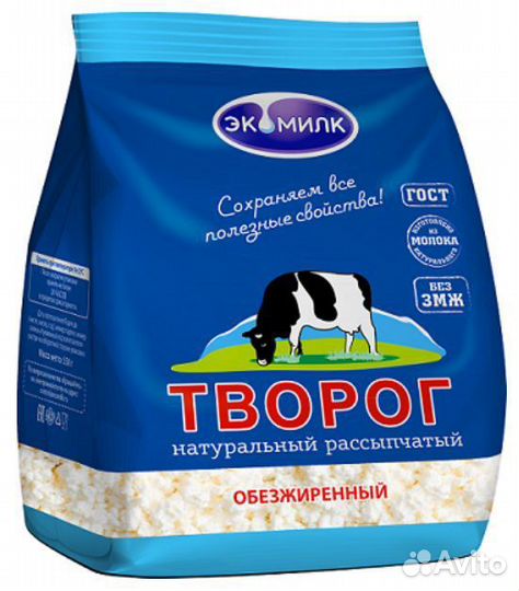 Творог Экомилк 0 проц обезжиренный 350г