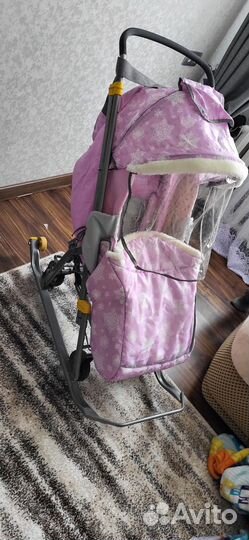Детские санки коляска с колесами