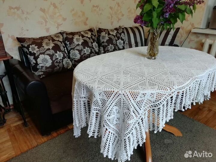 Винтажная скатерть, вязаная крючком