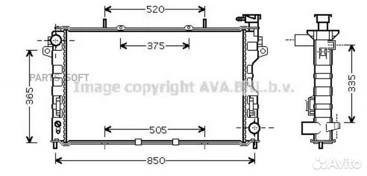 Радиатор охлаждения Крайслер Гранд Вояджер 2000