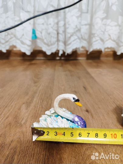 Шкатулка пара лебедь со стразами