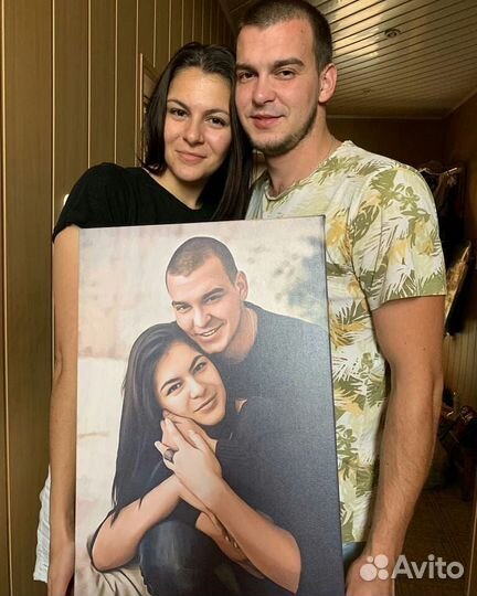 Портрет по фото на холсте