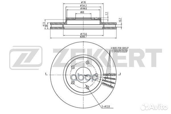 Диск торм. перед. Nissan Pathfinder 12- Quest