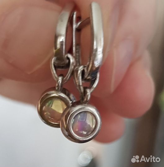 Серебряные серьги с опалом
