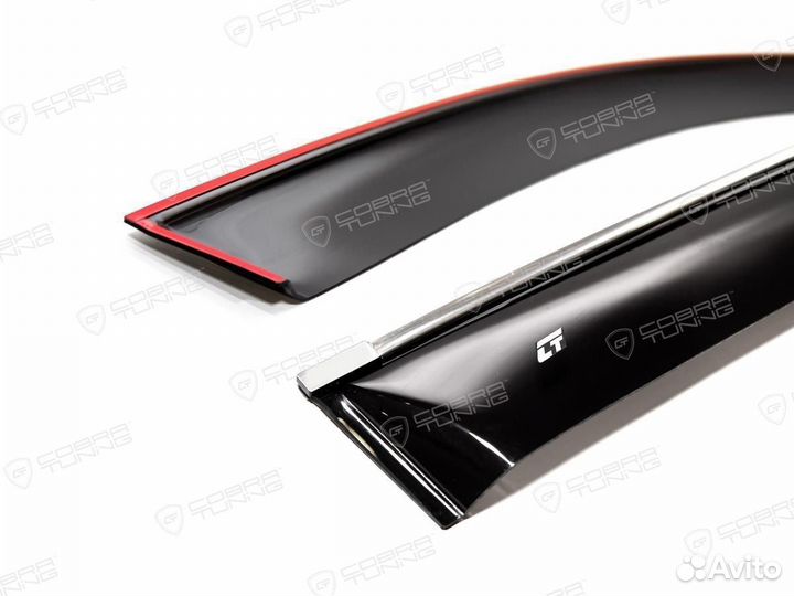 Дефлекторы Geely Monjaro с хром молдингом