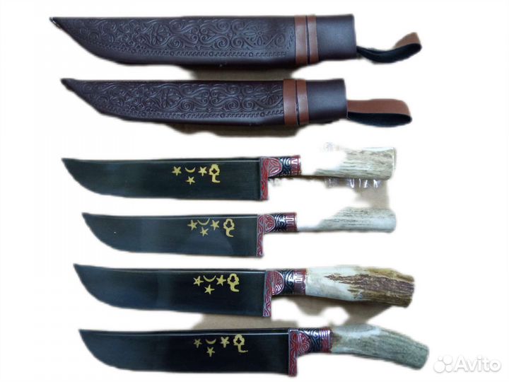 Настоящий нож пчак с ручкой из кости