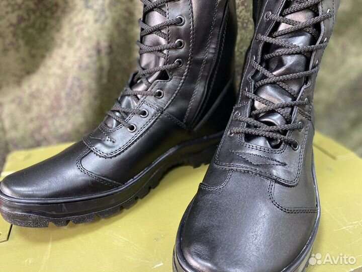 Берцы утка кожаные