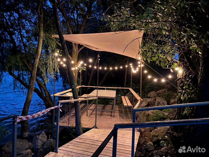 Аренда беседки на берегу реки