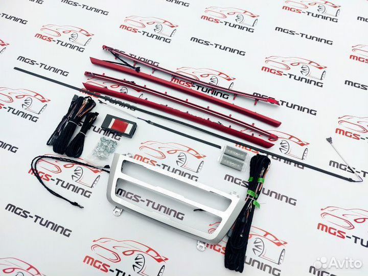 Подсветка салона Ambient красная+серебро BMW 3 F30