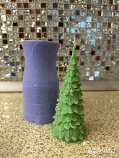 Молд силиконовый для свечей елка