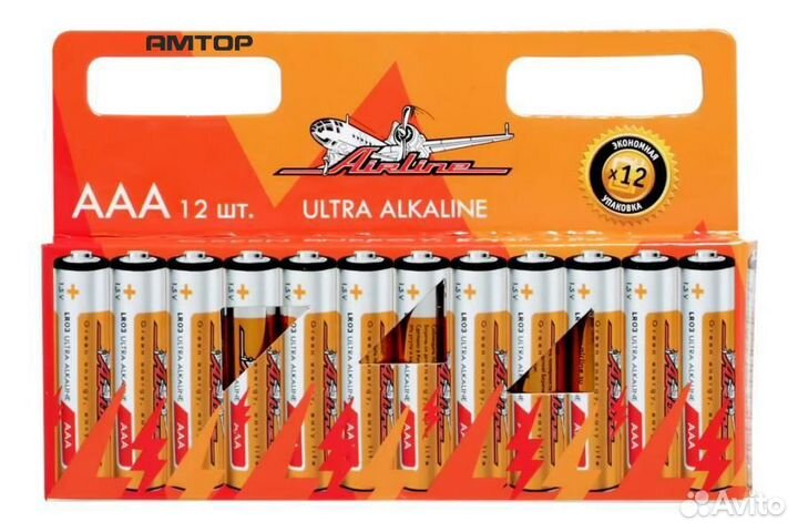 Airline AAA12 Батарейки LR03/AAA щелочные (блистер