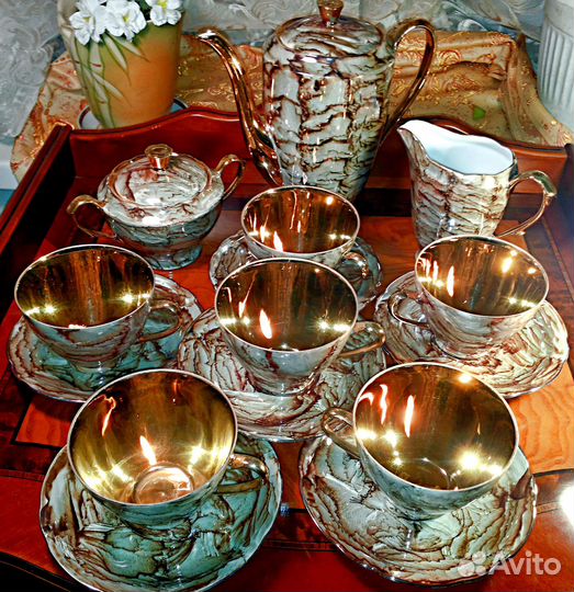 Польский кофейный фарфоровый сервиз Cmielow