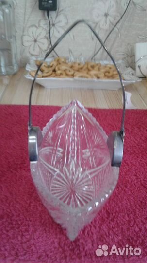 Хрустальные вазы с мельхиором