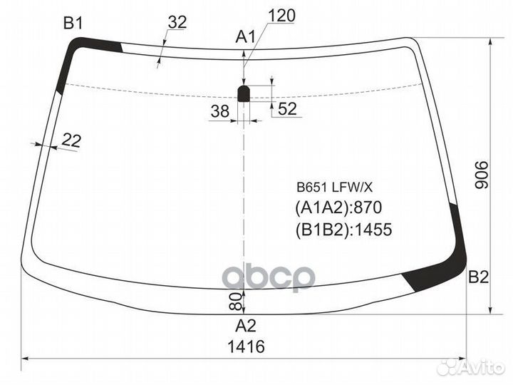 Стекло лобовое mazda familia 3/4D 94-98 B651 LF