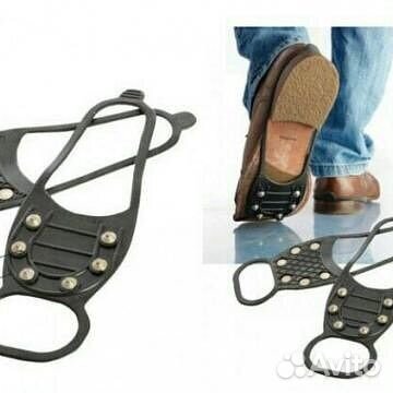 Гололедоходы стальные шипы носок 6 шипов ледоходы