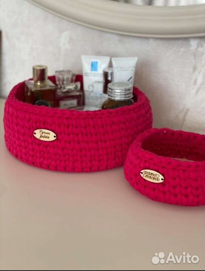 Корзина из трикотажной пряжи