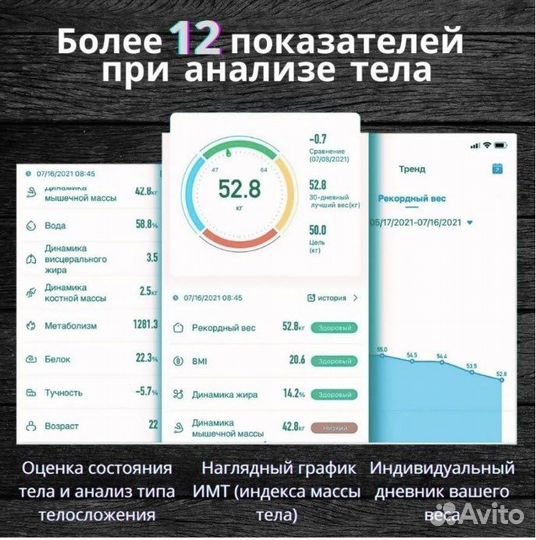 Электронные умные весы напольные