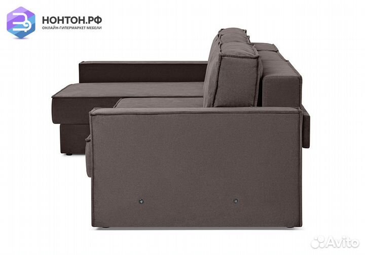 Диван угловой еврокнижка трехместный Тревис шокола