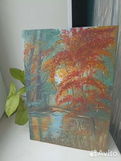 Картина маслом 35*25, природа, лес