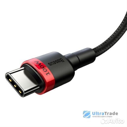 Кабель Baseus Type-C to Type-C 100W 2m Black/Red