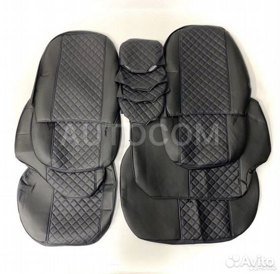 Чехлы сидений эко-кожа ваз 2111,2112 черный ромб