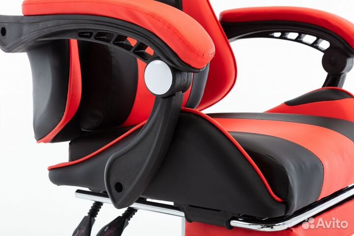 Игровое кресло черно-красное без подставки