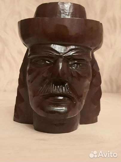 Скульптура Голова Гаучо железное дерево