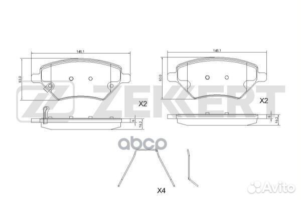 Колодки передние Hyundai/Zekkert/ BS1175 Zekkert