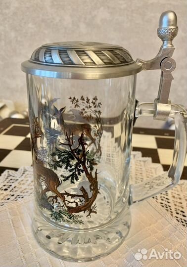 Кружка пивная с крышкой