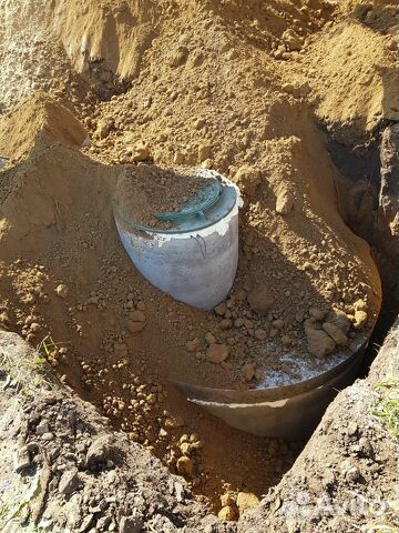 Колодец септик из жб колец копка бурение машиной