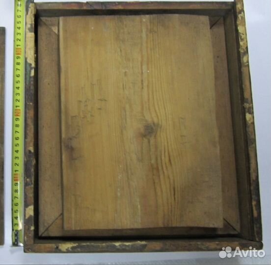 Старинная Рукописная икона. Трое Святых 19 век