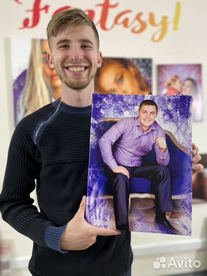 Портрет по фото на холсте