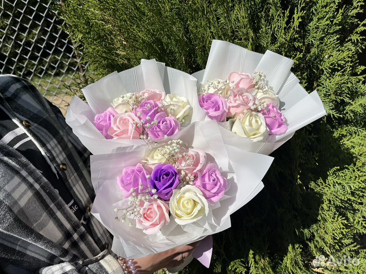 Розы из мыла