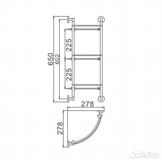 Полка стеклянная D-Lin D263100, хром