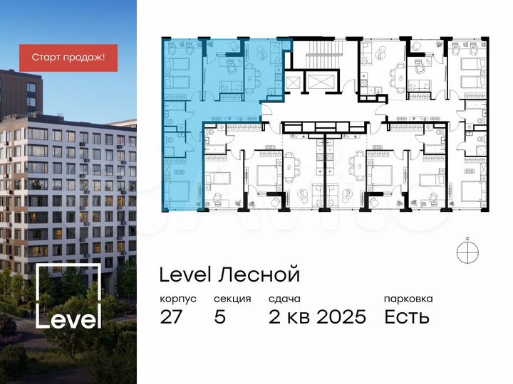 3-к. квартира, 77,4 м², 10/10 эт.