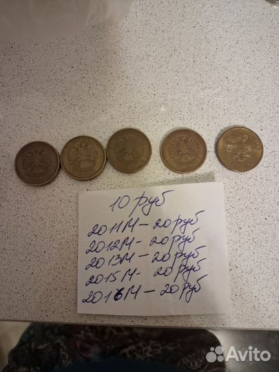 Список регулярных монет РФ номиналом 1,2,5 рубль
