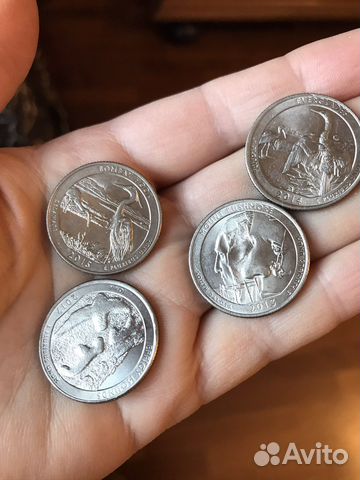 Монеты США quarter dollar, 1/4 доллара, квотер