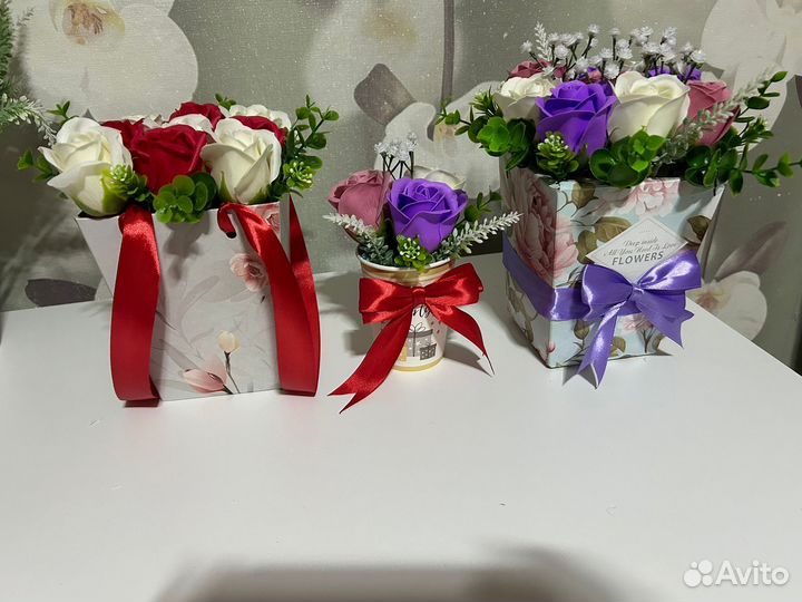 Мыльные розы в коробке