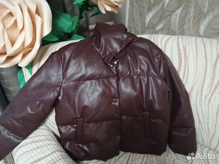 Куртка демисезонная женская экокожа 48