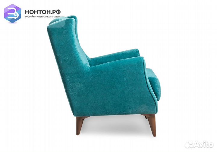 Кресло Плимут бирюзовый / коричневый