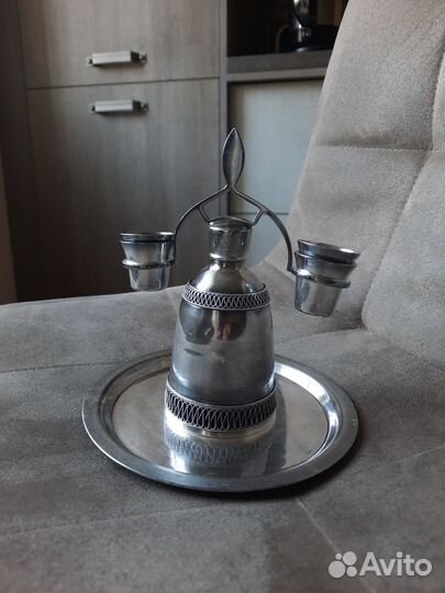 Советский коньячный набор штоф посеребрение