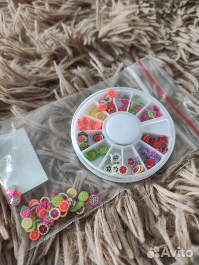 Фигурки для дизайна ногтей, фрукты