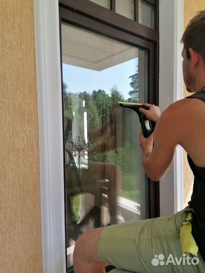 Уборка после ремота,Мытье окон