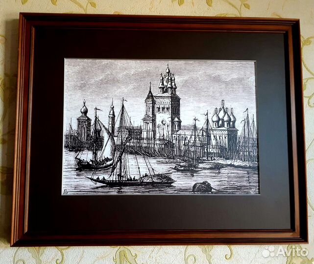 Гравюра Астрахань 18 века