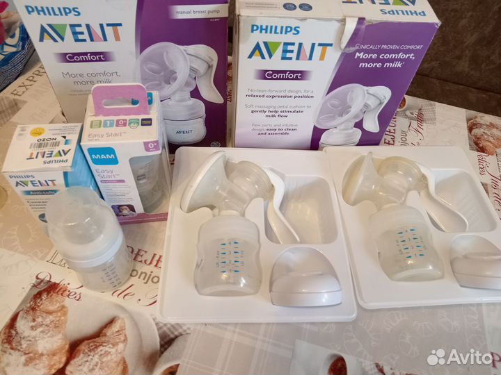 Молокоотсос avent ручной, бутылочки 0+