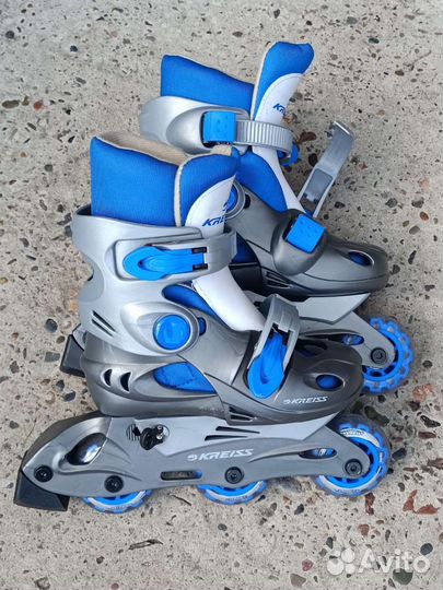 Роликовые коньки детские раздвижные + скейтборд
