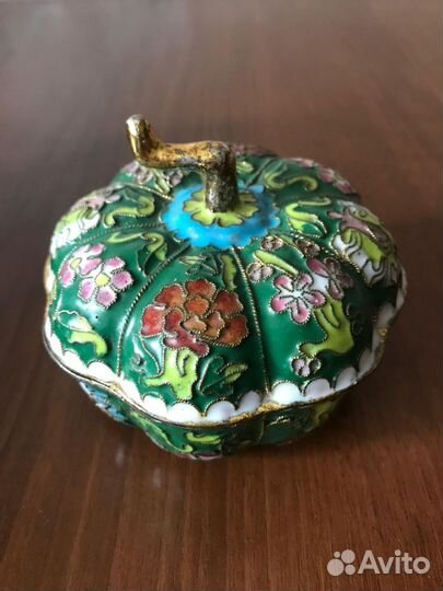 Винтажная шкатулка клуазоне